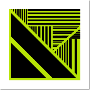 Triangle stripes - Lime Green Posters and Art